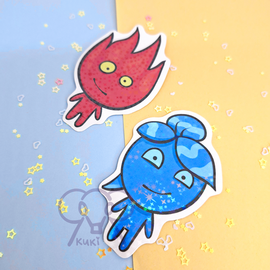 Fire Boy and Water Girl | Holo Sticker