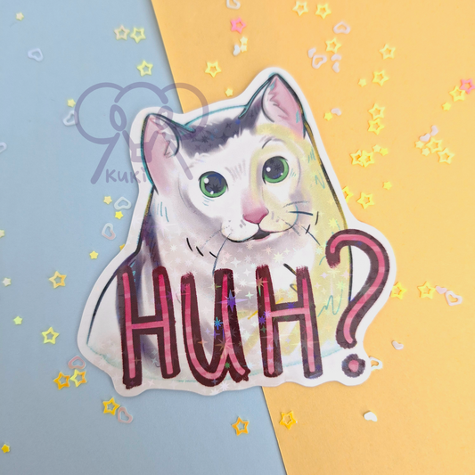 Huh Cat | Holo Sticker