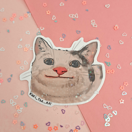 Awkward Cat | Holo Sticker