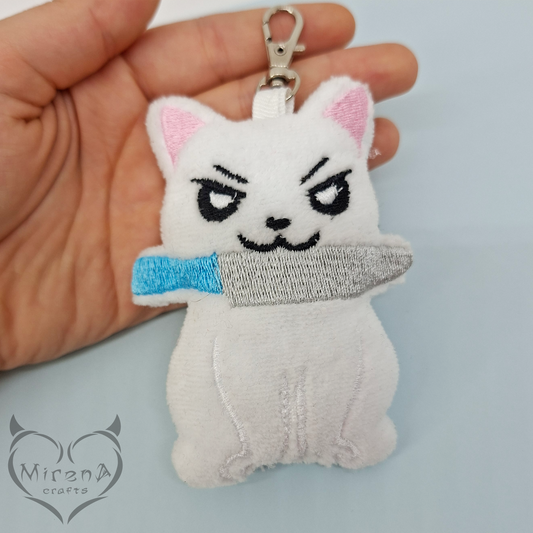 Aggressive Cat | Plush Keychain