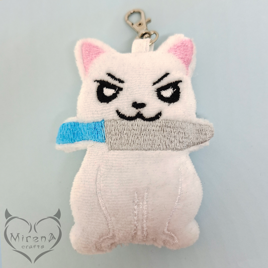 Aggressive Cat | Plush Keychain