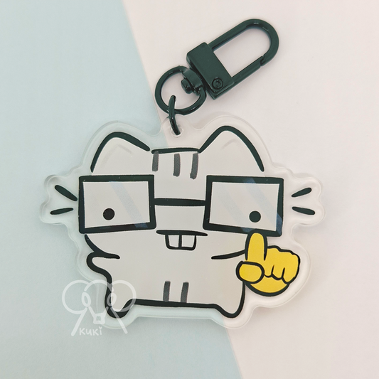 Nerd Cat | Acrylic Keychain